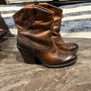 Lucky Brand Blue Jeans America Brown Leather Boots